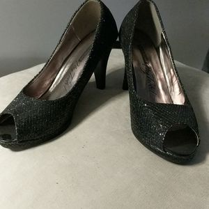 Tender T Glitter Heels w/peek out toes